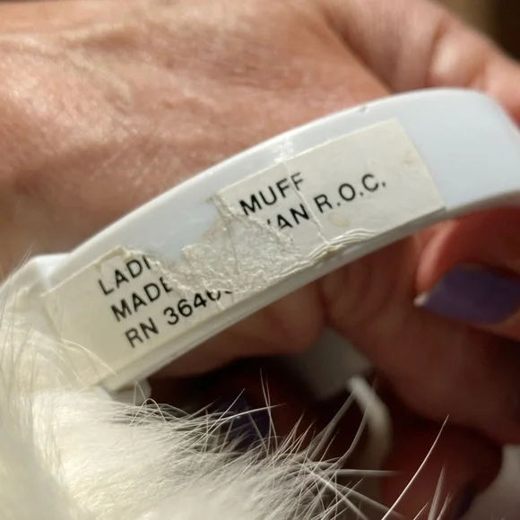 White Fur Ear Muffs OS - Picture 7 of 7
